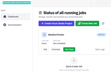 Blazor Data Orchestrator Screenshot